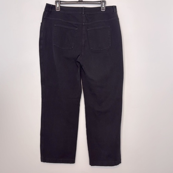 ST. JOHN Faded Black Denim Bootcut/Wide Leg Pants. Size 12. - Picture 6 of 10